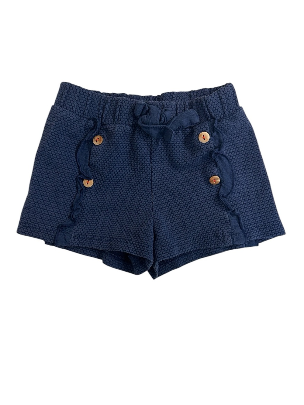 Zara Baby Blue Ruffle Textured Shorts Elastic Waistband Size 18-24 Months
